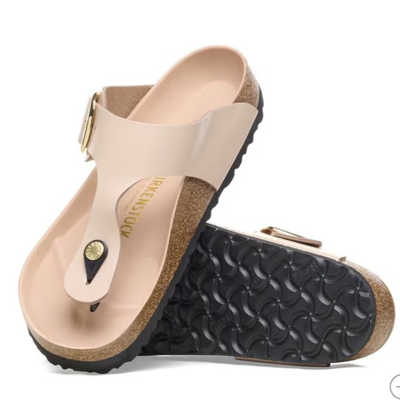 Birkenstock Gizeh Big Buckle Natural Leather Sandals - Cream - Picture 3 of 8